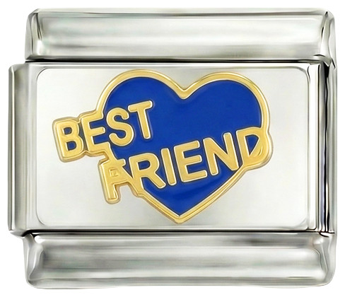 Cœur bleu, meilleurs amis sur argent