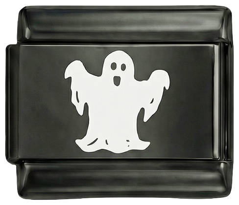 Fantôme blanc sur charm noir