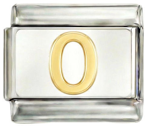 Zahl 0 auf Silber