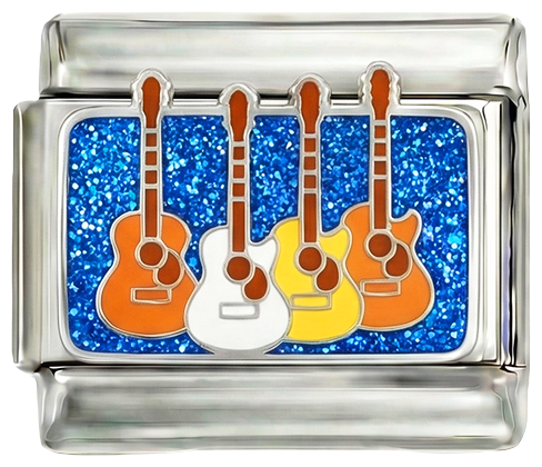 Plusieurs guitares, sur argent