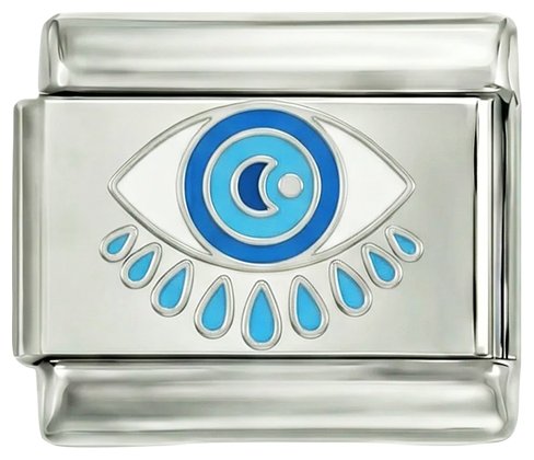 Evil Eye with Blue Eyelashes on Silver - evil-eye-with-blue-eyelash-on-silver.png