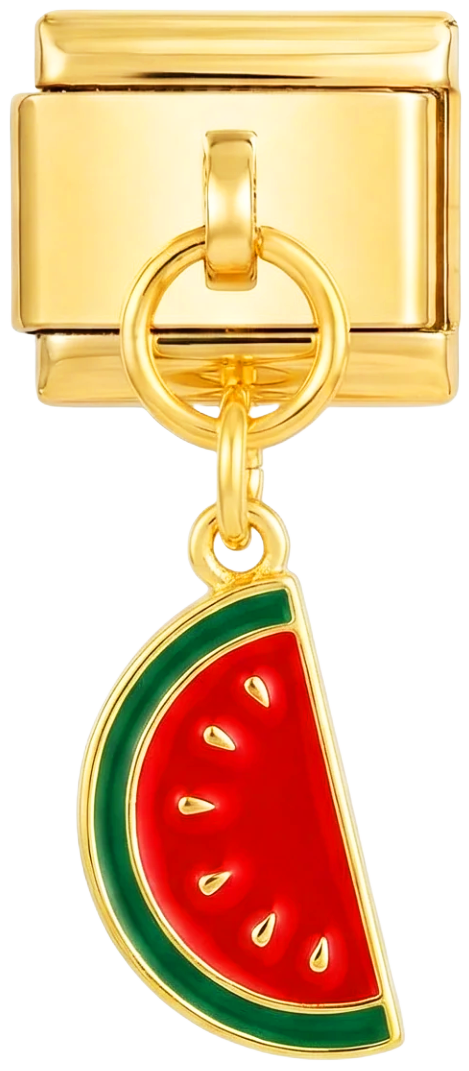 Watermelon Slice Hanging on Gold - watermelon-slice-hanging-on-gold.png