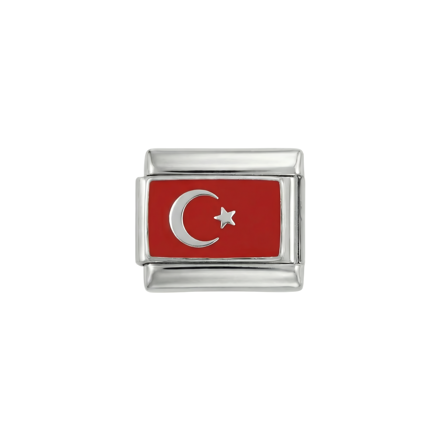 Turkey Flag, on Silver