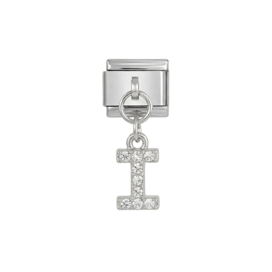 Buchstabe I, hängend, auf Silber