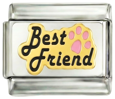 À AJOUTER - Best Friends, en noir avec une patte rose