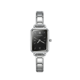 Como-Uhr, Silber – Edition mit schwarzem Zifferblatt