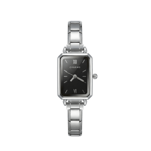Montre Como argent – édition cadran noir