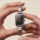 Como-Uhr, Silber – Edition mit schwarzem Zifferblatt