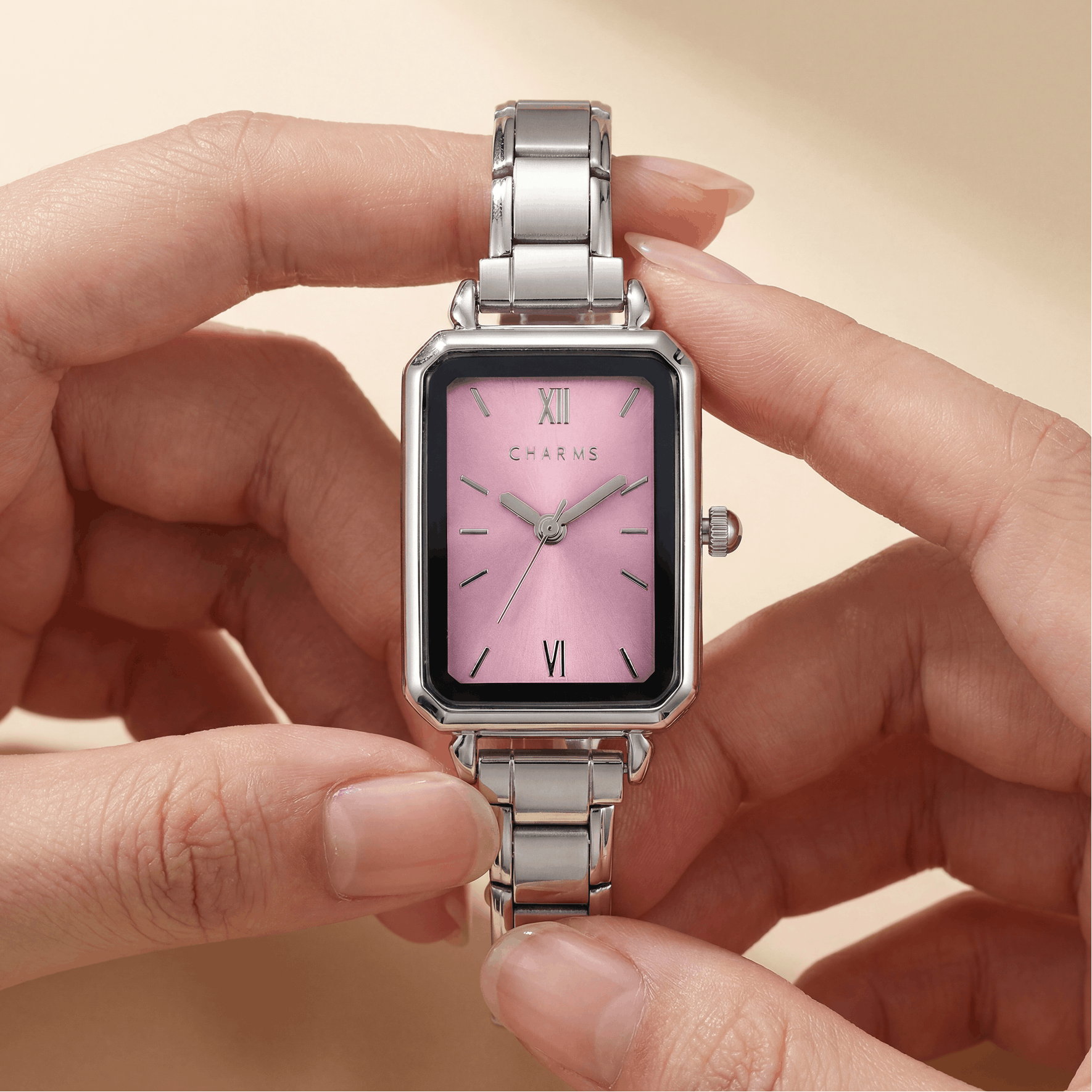 Como Watch Silver – Pink Dial Edition