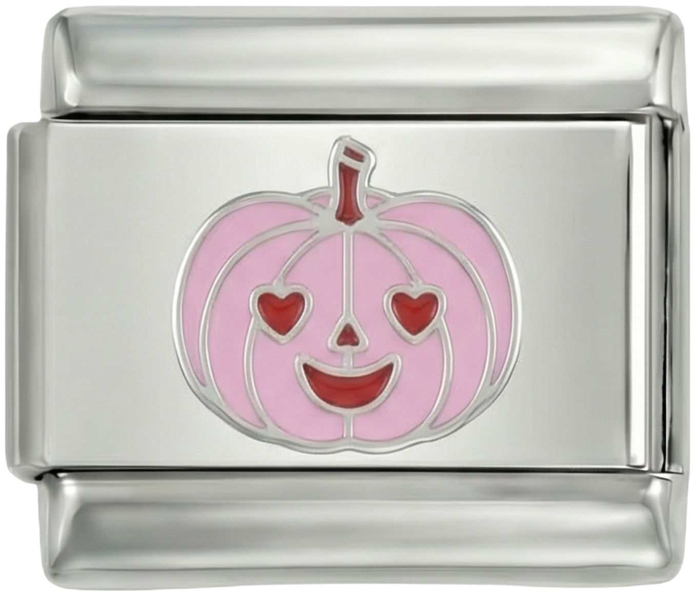 Happy Pink Pumpkin on Silver