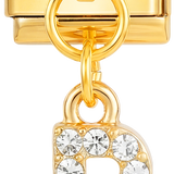 Lettera B con pietre, pendente in oro