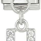 Letter U with stones, Hanging, on Silver - Letter-U-with-stones-hanging-on-silver.png