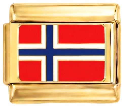 Norwegische Flagge, in Gold