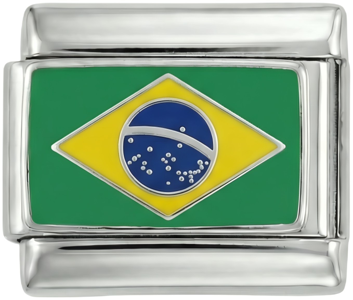 Brasilien-Flagge, auf Silber
