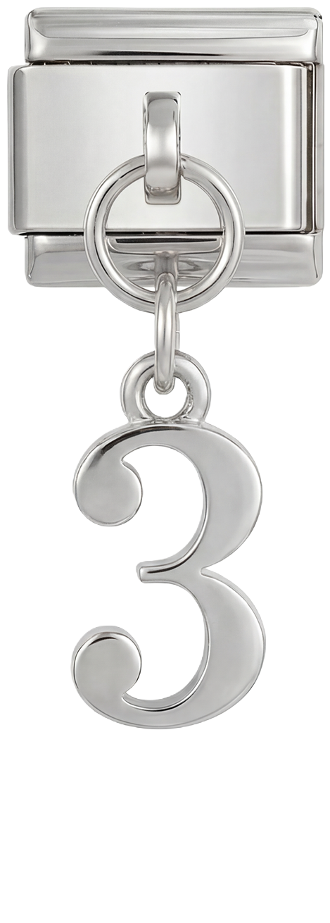Number 3, Hanging, on Silver - number-3-hanging-on-silver.png