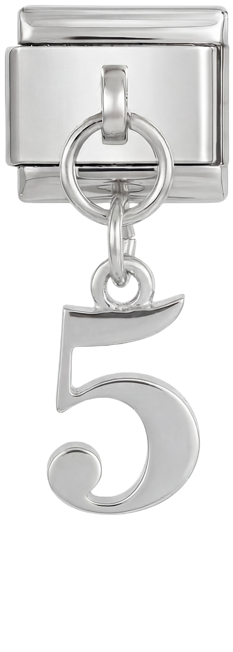 Number 5, Hanging, on Silver - number-5-hanging-on-silver.png