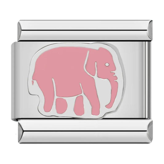 Pink Elephant, on Silver - Charms Official