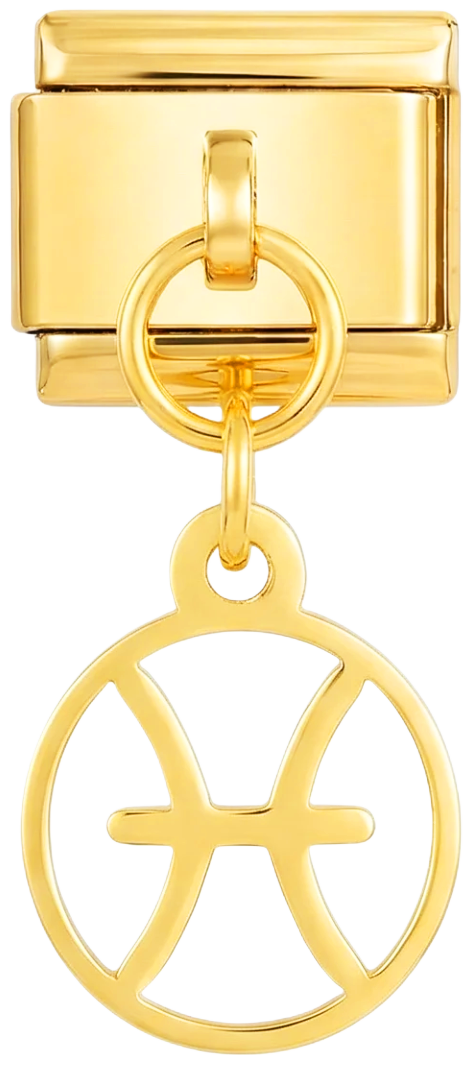 Pisces Sign Hanging on Gold - pisces-sign-hanging-on-gold.png