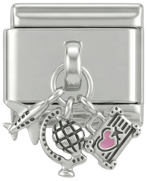 Travel Addict avec des pierres, sur argent