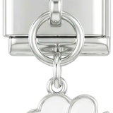 Weiße Wolke, auf Silber